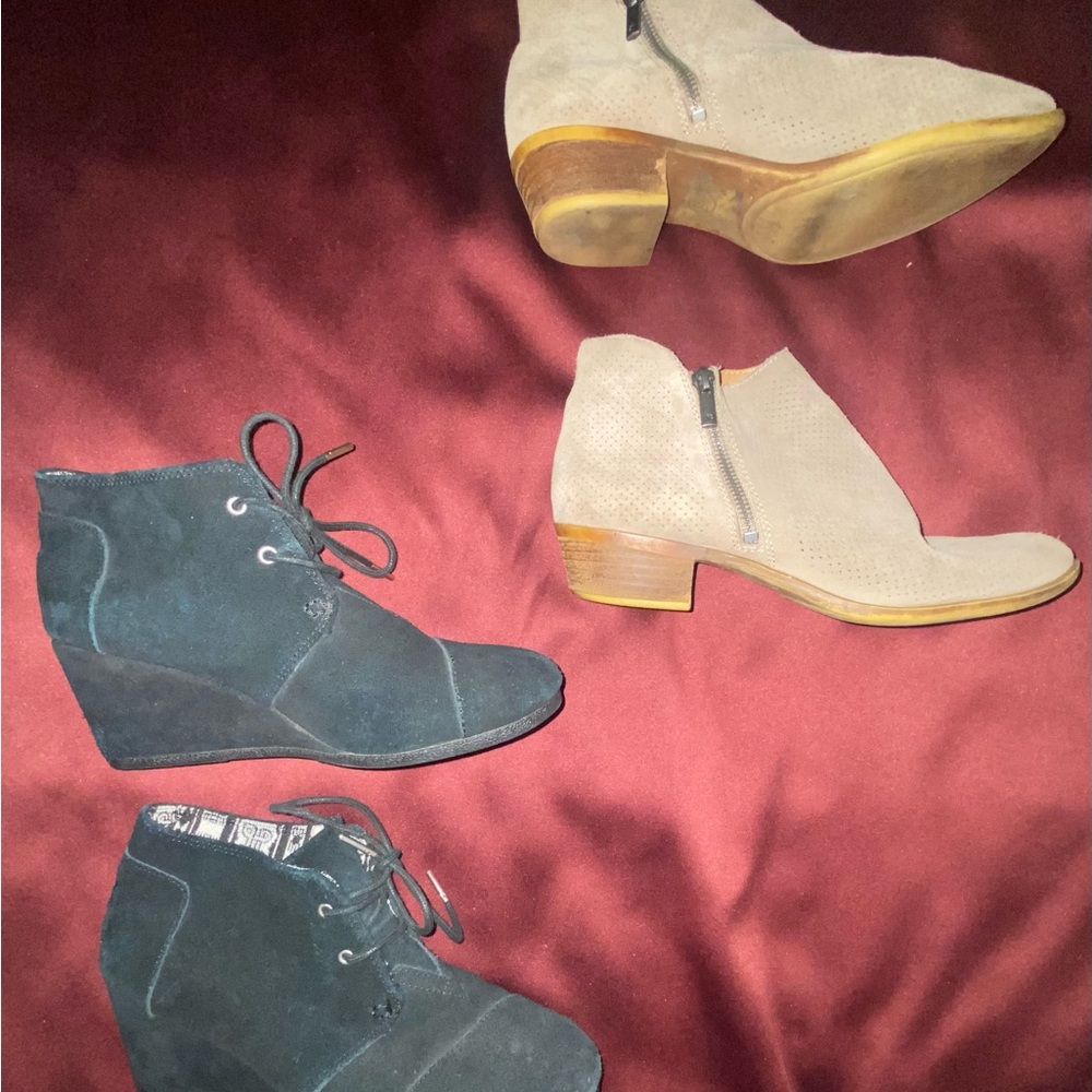 Toms Black and Tan Lucky Brand Women's Shoes. 2 for 1!